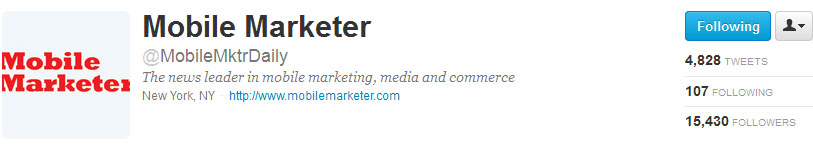 Mobile Marketer on Twitter @mobilemktrdaily