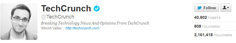 TechCrunch on Twitter @TechCrunch